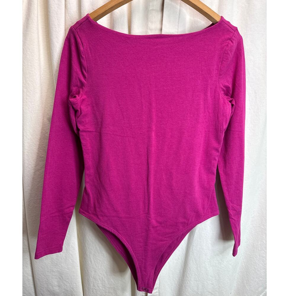 Banana Republic Long Sleeve One Piece Bodysuit Camu Berry Women's Size Small